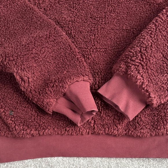 Lululemon Warm Restore Oh So Sherpa Pullover 1/2 Zip Up Burgundy Women’s 10 - Picture 7 of 14